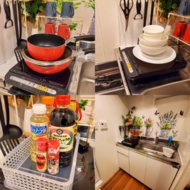 調理機器や、簡単な調味料が置いてあります❗ - ゼリーハウス 新大久保アットホームの設備の写真