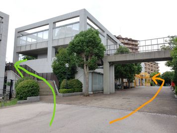 緑色が階段ルート
オレンジ色がスロープルートです☆ - レンタルスタジオBigTree 和泉和気店　Aルーム☆　　　　のその他の写真