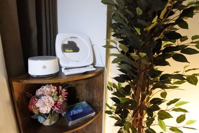 Bluetooth対応CDプレーヤー(リラックスCD2枚)、ホワイトノイズマシン完備 - 福岡レンタルサロン Babu薬院 完全個室のプライベートサロンの室内の写真