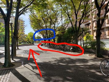 スタジオはデイサービスセンター様の２階部分（青い〇部分）になります。

 - レンタルスタジオ BigTree  和泉和気店B＆Cルーム 和泉和気店　B＆Cルームの室内の写真