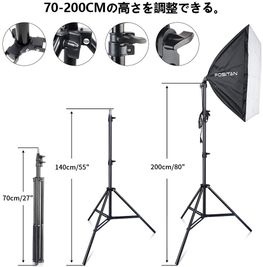 + スタジオライト　撮影照明キット　FOSITAN　2Mx3M背景布システム 5500K 3色背景布（白、黒、緑） - 江ノ島ゲストハウス１３４ 地下ラウンジスペースの設備の写真