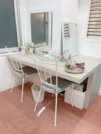 ミラー、コテ付きヘアセットブース。メイクレッスン・パーソナルカラー診断、パウダールームの利用に！ - myclosetヘアセットブース