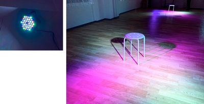 パーライトは２つあります。ライトの色、点灯のリズムを自由に変更できます（パーライト使用） - レンタルスタジオDAYS 与野店 レンタルスタジオDAYS 与野２階の室内の写真