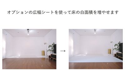 撮影用の広幅ホワイトシート - HOUSE124 個人さまご利用限定です。撮影、パーティー(キッチン有)、など。の設備の写真