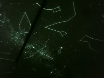 ミニプラネタリウムがあります。鎧戸とカーテンを閉めて真っ暗にすると、天井が幻想的に！ - Hikario新宿 ワークスペース　２０３の室内の写真