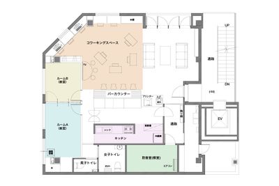 フロアーマップ - シェアースペース　アウトサイダー レンタルスペース(ルームA+B)　＊半個室の室内の写真