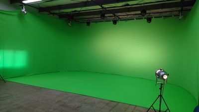 壁3面+床をグリーンバック囲むことが可能！ - Studio Go Wild 森の中の撮影スタジオ「Studio Go Wild」の室内の写真
