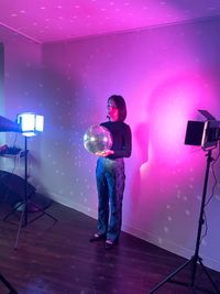 RGBのライトの無料レンタルもあります！
ミラーボールも無料ですｗ - STUDIO AIR-KOBE- 神戸最安レンタルスタジオ！！の室内の写真