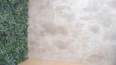 スライド壁の下地の面はエイジングを施した手作りの漆喰壁です。 - Polano(ポラーノ)渋谷神泉 撮影配信パーティースペースの室内の写真