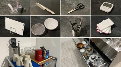 【キッチン】
●Room1に設置のオールステンレスのキッチンには、グラスやお皿、カトラリー、キッチンラック、コーヒメーカーなどもご用意しています。また、まな板や包丁、キッチンタイマーなど料理器具もご用意しています。こちらもご自由にご利用いただけます。 - Well Studio 千駄ヶ谷 キッチン・バルコニー付きスタジオの設備の写真