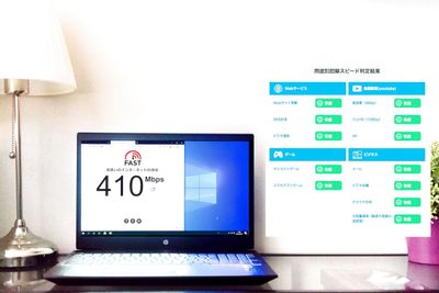 超高速WiFiで資料作成からアップロードや、ファイルのダウンロードもサクサク快適。超高速WiFi使い放題で、どれだけインターネットを使っても速度が遅くなることはありません。※パソコンはイメージです - Feel Osaka Yu 心斎橋パーティールームのその他の写真