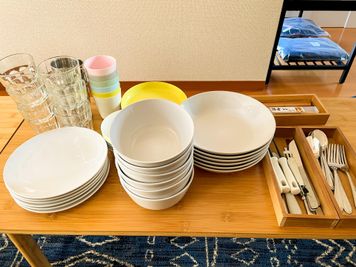 食器類は6名分を用意しています - 2.Wood Space吉祥寺 キッチン付きパーティルームの設備の写真