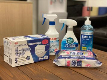サージカルマスク、リセッシュ、除菌スプレー、除菌ジェル、除菌シート - JK Room 駒込 【レンタルサロン専用】JK Room 駒込の室内の写真