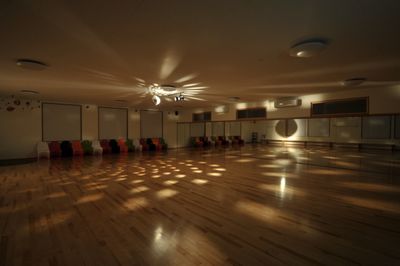 照明は明るさの調整が可能です。ナイトヨガや瞑想などに適しています。 - BALL HALL ダンスホール・レッスンスタジオの室内の写真