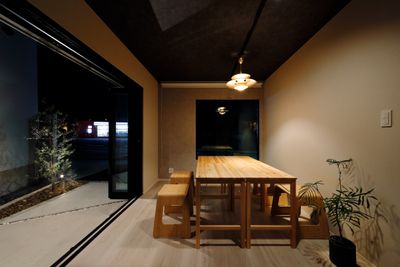 日が落ちるとこんな雰囲気です - BlanCo. 飲食店営業許可取得済★テラス付き路面スペース【カフェプラン】の室内の写真