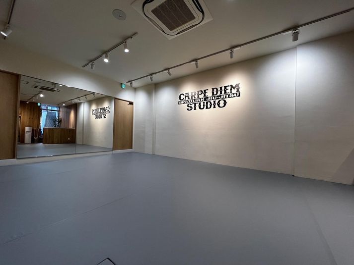 広いマットスペースは、ダンスやヨガなら10名程でご利用できます - CARPE DIEM STUDIO レンタルスタジオの室内の写真