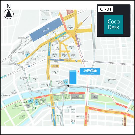 CocoDesk [CT-01] - CocoDesk [CT-01] 堂島　新ダイビル　1F エントランスホール　１番ブース