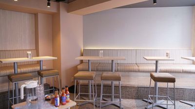 ecru/ナラーン カフェ、キッチンスペースの室内の写真