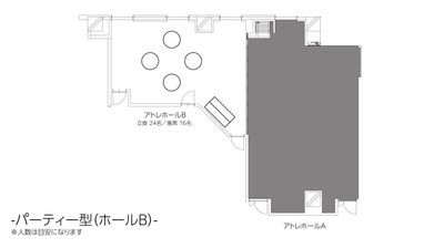 会場レイアウトについてはこちらの3種類の中からご指定いただきます。ご予約時にご希望レイアウトをお伝えください。 - アトレ大森ホール ホールBのその他の写真