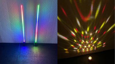 LEDフロアランプとミラーボール風LEDライト - レンタルスタジオ 301 - B Bright新宿301の設備の写真