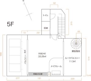5階間取り図 - studio PLOTの室内の写真