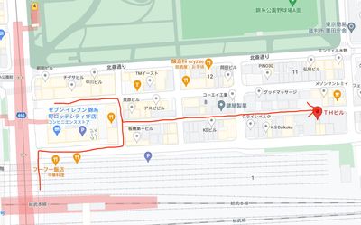 駅からのアクセス地図 - TEAM MEETING KINSHICHOU 錦糸町 貸し会議室、レンタルスペース、12名利用可の外観の写真