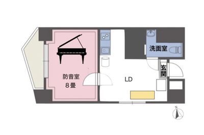 24時間演奏できる防音室と飲食可能で待ち合わせにも便利なLDのスペースです - 外苑ピアノサロンの室内の写真