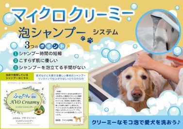 泡シャンプー成分 - Bubbly SPA わん トリマー向け中～大型犬用ドッグバス,トリミング台,ドライヤー完備の設備の写真