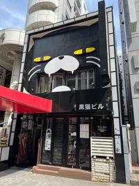 大きな黒猫が目印 - 黒猫OFFICE 保護猫HOUSE ～黒猫Cafe～の外観の写真