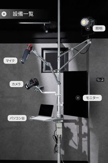 電動式バックペーパーと本格的照明機材付きレンタルスタジオ - コンセール白壁4F