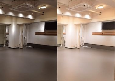 照明は調光可能です。健康的な明るさから、精神統一ができる微光まで、LEDの2種類の照明で、何段階も調節できます。 - 原宿ダンススタジオ 原宿ダンススタジオ　SHIN RENTAL STUDIOの室内の写真