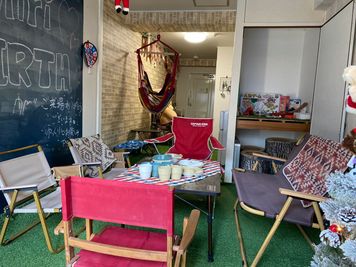 《おうちでキャンプ幟町公園前》⛄️満点ママ取材店【🔥あったか暖炉🔥】砂場/巨大黒板/撮影/女子会/コスプレ/24h利用 - OK-space