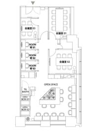 H¹T札幌（サテライト型シェアオフィス） OPENSPACEの室内の写真