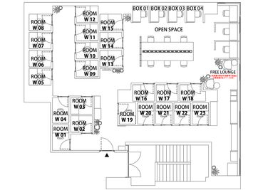 H¹T本八幡南口（サテライト型シェアオフィス） ROOM W 20の室内の写真