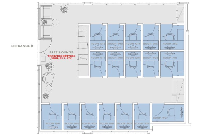 ROOM X 01 - H¹TみなとみらいTHE GARDEN（サテライト型シェアオフィス）