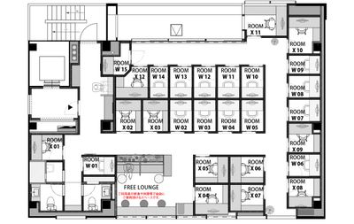 H¹T日暮里（サテライト型シェアオフィス） ROOM W 12の室内の写真