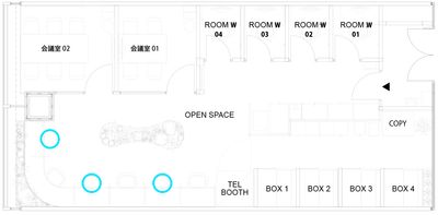 H¹Tみなとみらい（サテライト型シェアオフィス） OPEN SPACE１の室内の写真