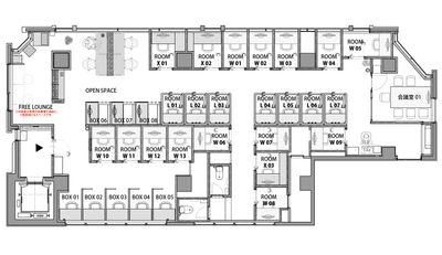 H¹T仙川（サテライト型シェアオフィス） ROOM W 13の室内の写真