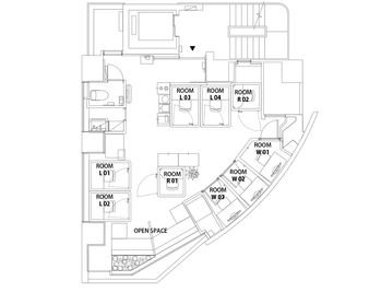 H¹T稲毛（サテライト型シェアオフィス） ROOM W 01の室内の写真