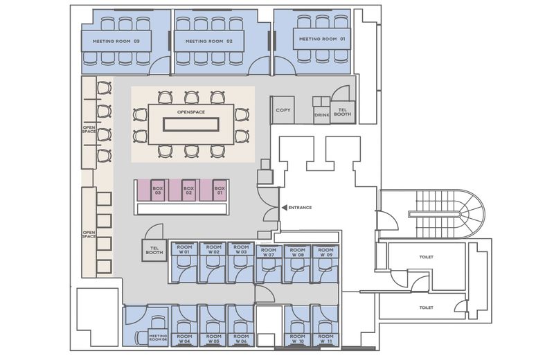 会議室04(2名)鍵なし - H¹T銀座（サテライト型シェアオフィス）