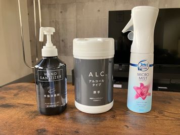 除菌グッズなどもご用意しております - みんなの秘密基地『レイズ（Rays）』 大宮レンタルスペース『レイズ（Rays）』の設備の写真