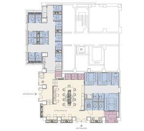 H¹T Lab (新宿野村ビルB1F)（サテライト型シェアオフィス） OPEN SPACEの室内の写真