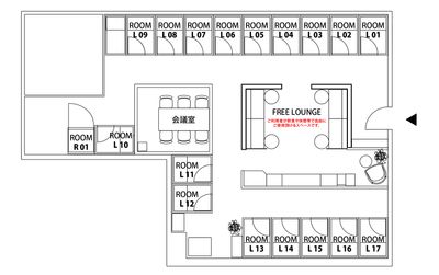 H¹T品川シーサイド（サテライト型シェアオフィス） ROOM L 17の室内の写真