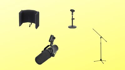 オプション：ナレーション撮り用マイクセット_｢SHURE｣ SM7B×1台、マイク用ショートブームスタンド×1台、リフレクションフィルター×1台 - ザ・オウエン・スタジオ  新大阪撮影スペース ザ・オウエン・スタジオ　新大阪撮影スペースの設備の写真