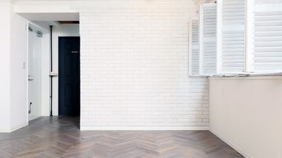 RoomB　白レンガにヘリンボーンの床材 - スタジオミームリンクの室内の写真