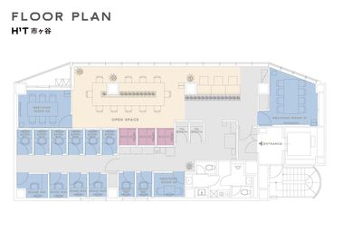 H¹T市ヶ谷（サテライト型シェアオフィス） OPENSPACEの室内の写真