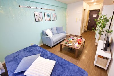 スカイブルーのクロスが映える可愛いお部屋です🐬 - SP457 SHARESPE SP457【シェアスペcasa池袋】の室内の写真