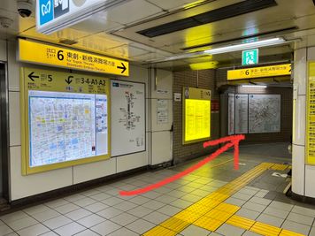 日比谷線・都営浅草線の東銀座駅６番出口からの道順① - ベンチャーデスク銀座５ コワーキングスペース.VD5の室内の写真