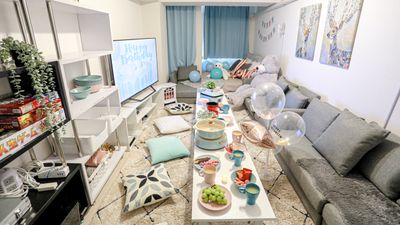 🧁色とりどりのパーティーテーブルで特別な時間を
ポップな食器とデコレーションで、思わず写真を撮りたくなる演出。 - 【Bear五反田】 五反田駅2分🧸ゴミ捨て有🗑️パーティー｜ママ会｜ボドゲ[6]の室内の写真