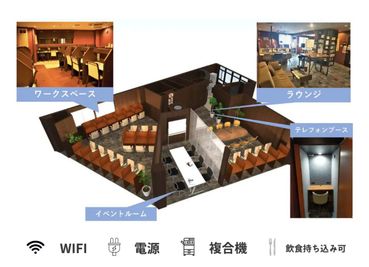 俯瞰図 - 勉強カフェ大阪西梅田 勉強カフェ大阪西梅田のビジター利用(自習や作業専用スペース)の室内の写真